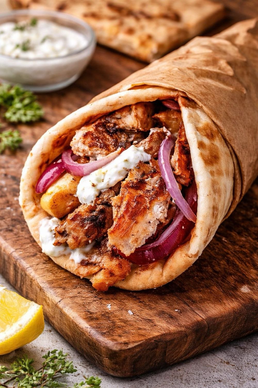 Hausgemachter Gyros-Wrap bei Balkan Pizza Aue